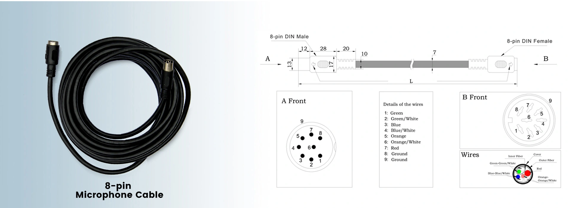 D62 Series Conference 8-Pin DCN Wire (100ม.)
