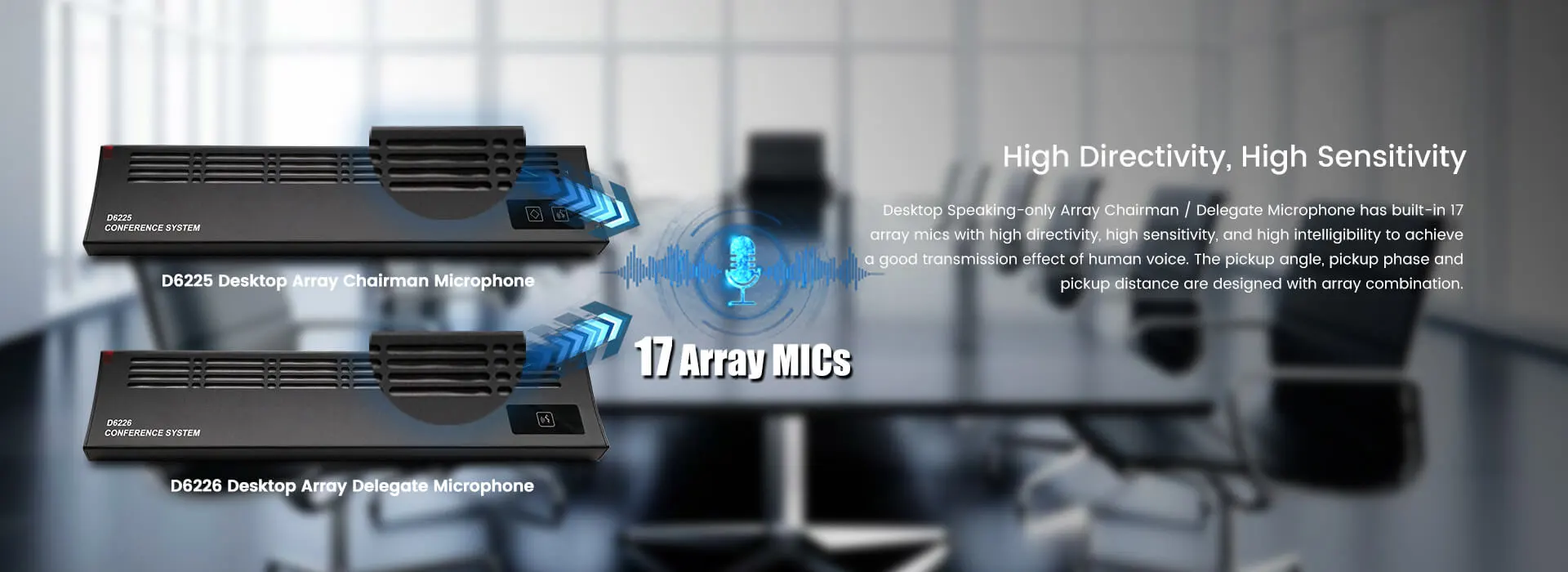 Array delegate Unit ไมโครโฟนระบบการประชุมดิจิตอลเต็มรูปแบบ