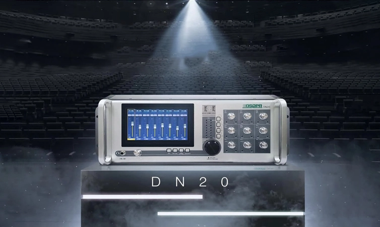 โซลูชันคอนโซลผสมดิจิตอลแบบติดตั้งแร็ค20ช่องสำหรับการประชุม DN20