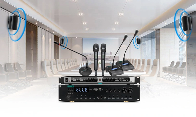 4 Channel Professional STEREO Mixer Amplifier Solution สำหรับการประชุมทางเสียง MK4125