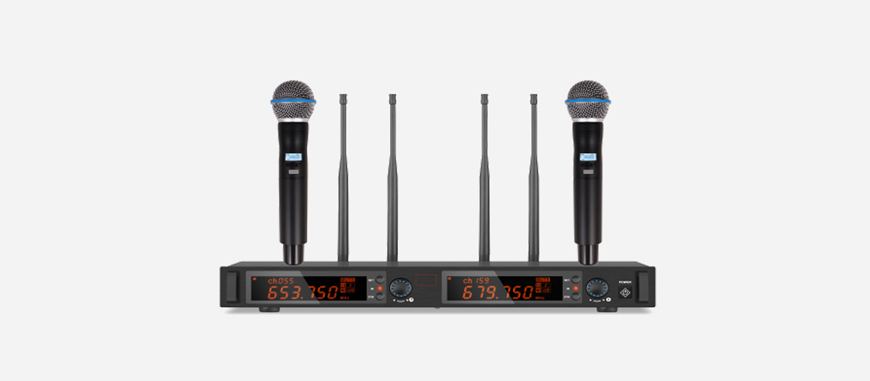 True Diversity UHF Wireless Microphone System  (2 hand-held mic) - 翻译中...