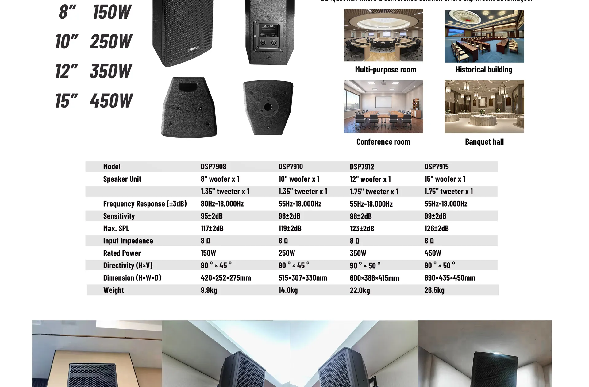 8Ω 350W Professional Conference Speaker - 翻译中...