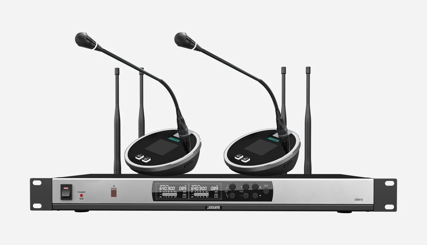 True Diversity UHF Wireless Microphone System (2 rechargable desktop mic) - 翻译中...