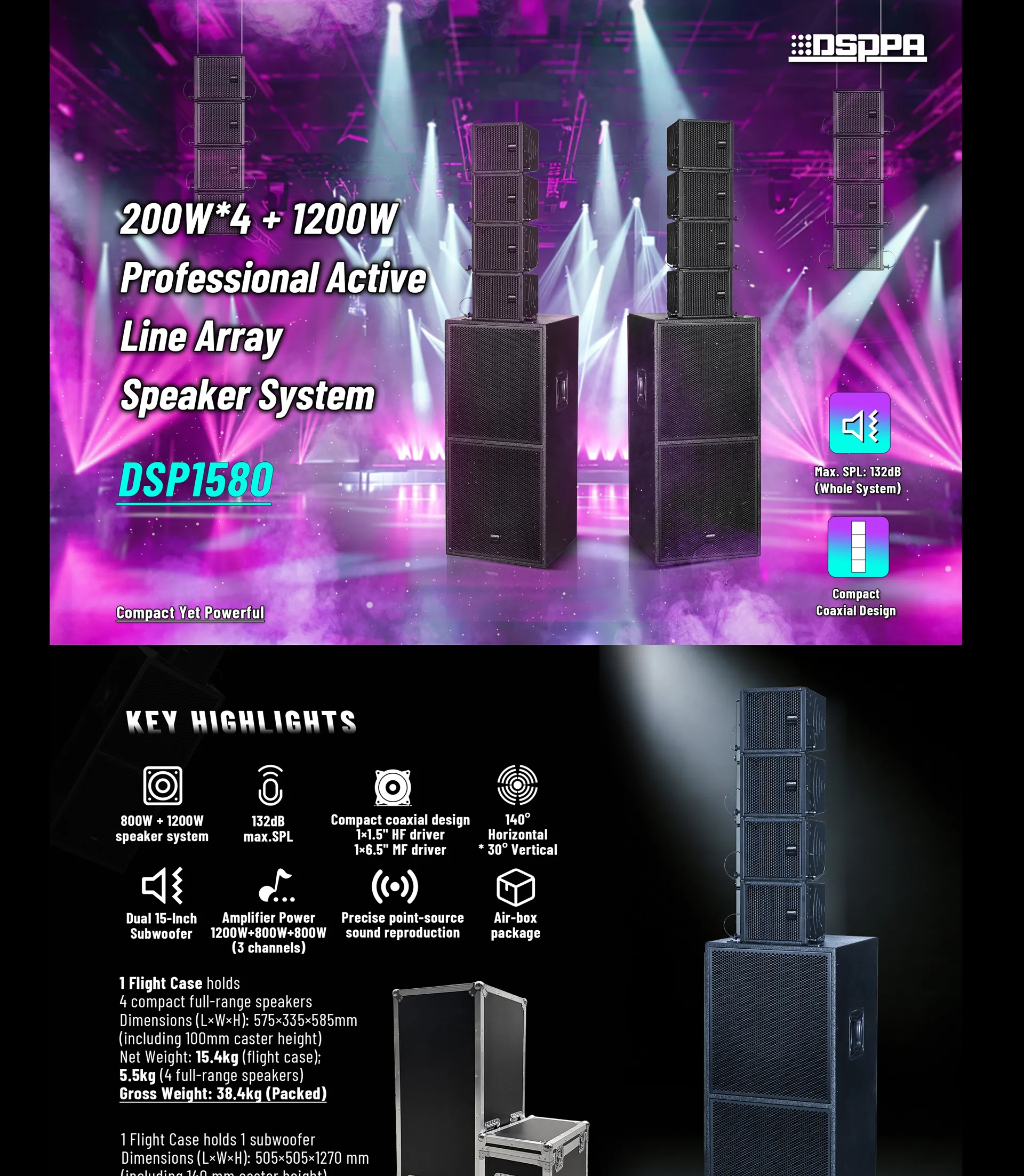 Professional Active Line Array Speaker System - 翻译中...