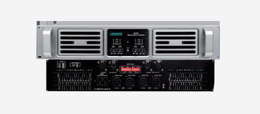 4x600W 4 Channels Stereo Conference Mixer Amplifier - 翻译中...