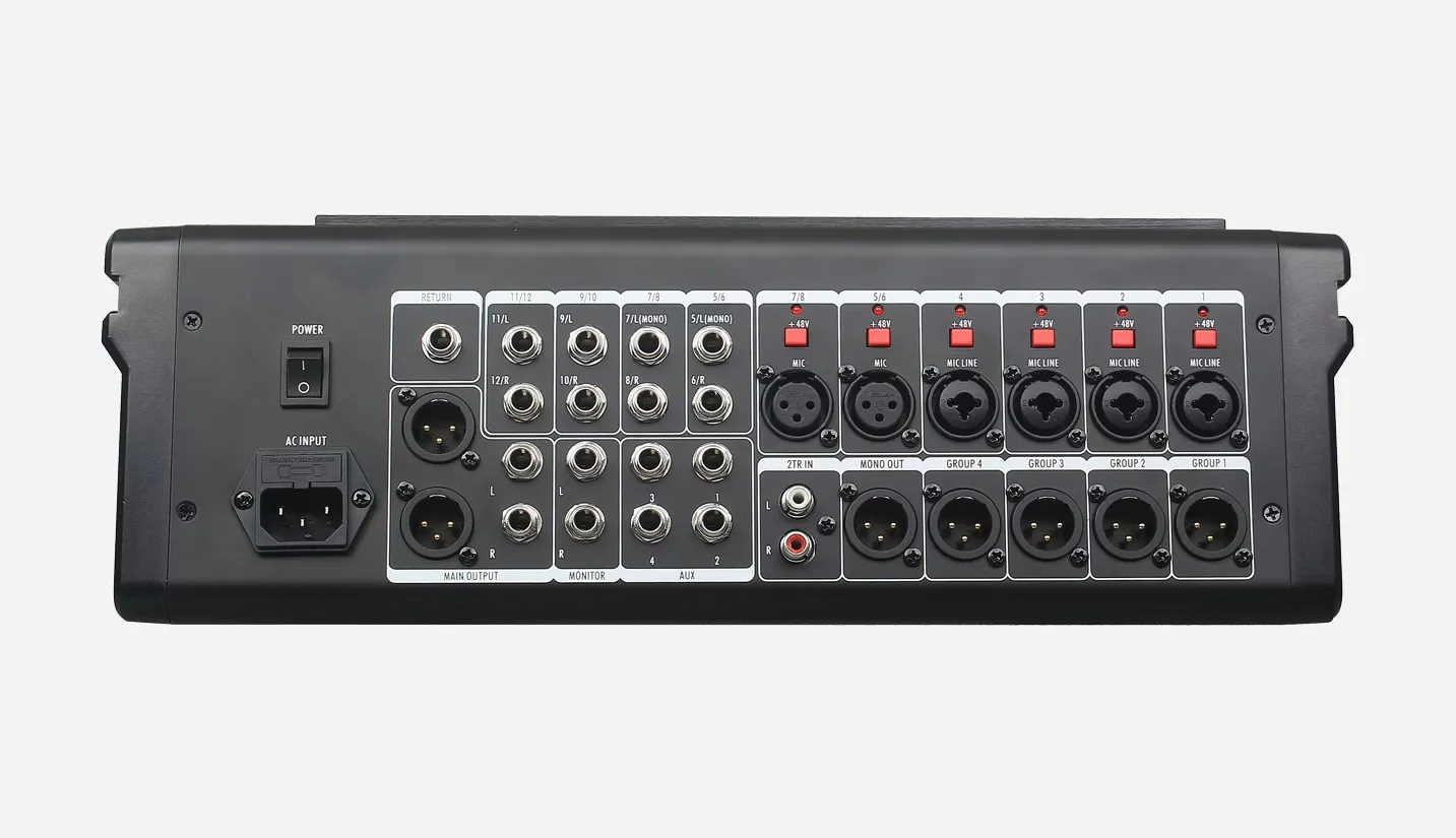 12-Channel 4-Group Bus Mixing Console - 翻译中...