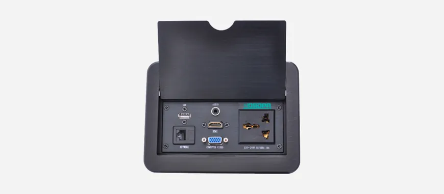 Flip-Top Multimedia Table/Floor Socket - 翻译中...