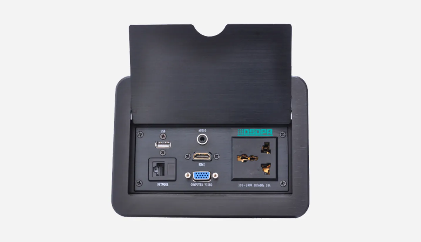Flip-Top Multimedia Table/Floor Socket - 翻译中...